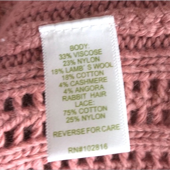 GARNET HILL Open Front Lace Insert Cardigan Cashmere Wool Angora Blend size S - Picture 10 of 11